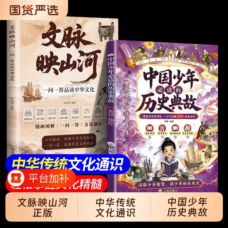 【抖音同款】文脉映山河+中国少年必读历史典故正版一问一答品读中国文化系统梳理中华文化常识考点 掌握中国文化精髓td
