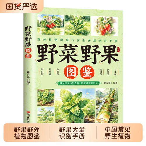 【认准正版】野菜野果图鉴正版野果野外植物图鉴户外采摘野果大全识别手册中国常见野生植物百科全书可食用野果图谱指南书籍