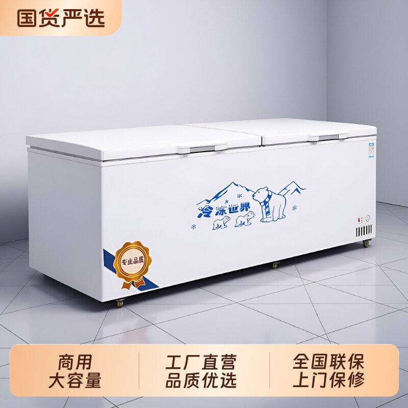鼎昌冰柜商用大容量冷冻冷藏卧式单双温速冻冰箱冷柜雪柜保鲜双门
