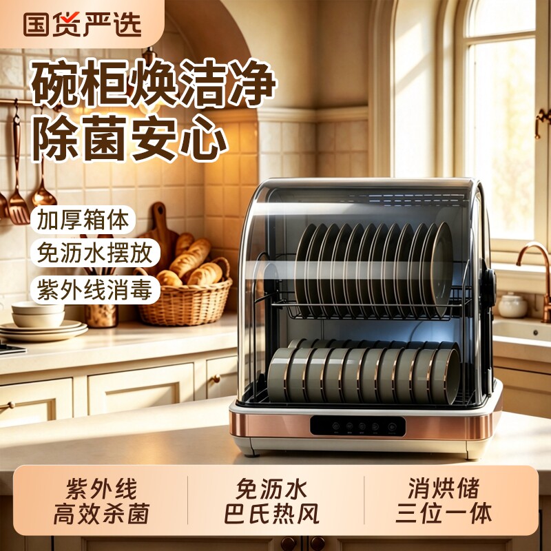 消毒柜家用小型桌面台式紫外线免沥水烘干厨房碗筷餐具消毒碗柜图片