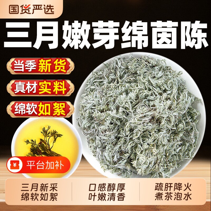 野生茵陈五味子中药材干货正品官方旗舰店新鲜白蒿三月绵茵陈泡水