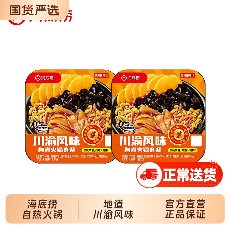 海底捞自煮火锅川渝风味自热火锅夜宵速食方便户外宿舍长途自热锅