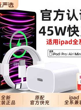 国家3C【官方正品】适用于苹果ipad充电器头快充2021/22/24版原套装平板ipadpro11/12.9寸Air4/5mini6数据线L