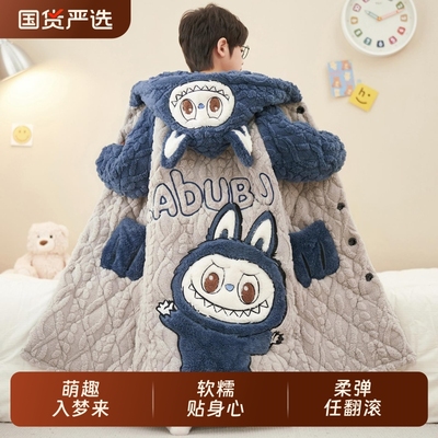 儿童男童睡衣冬季珊瑚绒家居服