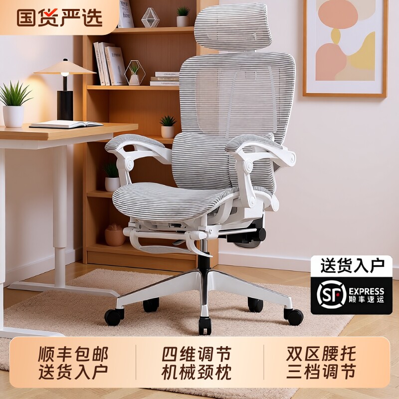 人体工学椅子护腰电脑椅久坐电竞办公室座椅坐姿升降扶手人工可躺