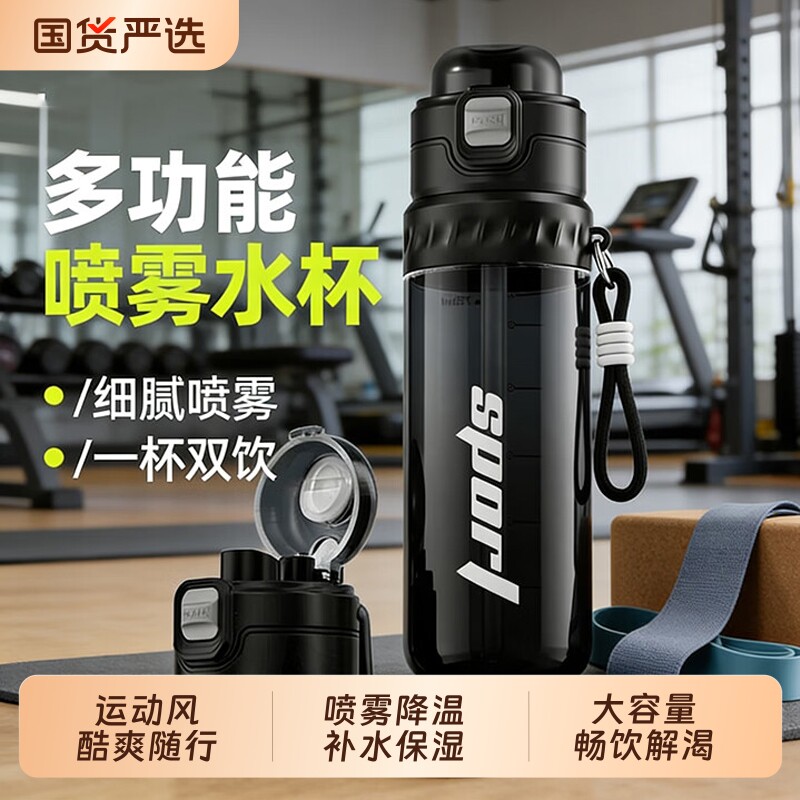 2026新款喷雾双饮大容量水杯图片