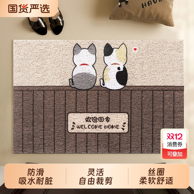 进门口垫易清洗卡通入户门丝圈防滑垫耐磨脚垫家用进门耐脏玄关