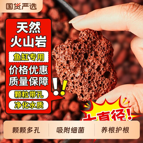火山石鱼缸专用垫底砂造景大块火山岩颗粒过滤材水草多肉花盆花卉