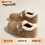 奥古狮登加绒勃肯鞋女2025新款冬季保暖雪地靴一脚蹬厚底防滑棉鞋