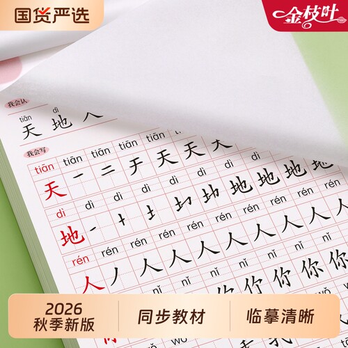 一年级字帖二年级三四五六小学生专用生字练字帖上册下册人教版语文课本同步临摹儿童练字本硬笔书法楷书练习写字帖每日一练钢笔