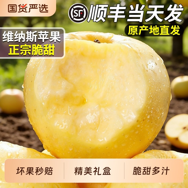 顺丰正宗山东维纳斯苹果新鲜水果烟台当季整箱冰糖心产地礼盒包邮,水产肉类/新鲜蔬果/熟食,苹果,淘宝优惠券,粉丝福利购,淘宝优惠卷