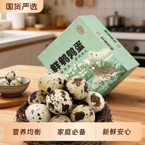 新鲜无抗鹌鹑蛋生鲜蛋 孕妇宝宝辅食 杂粮喂养50枚/盒 源头直发