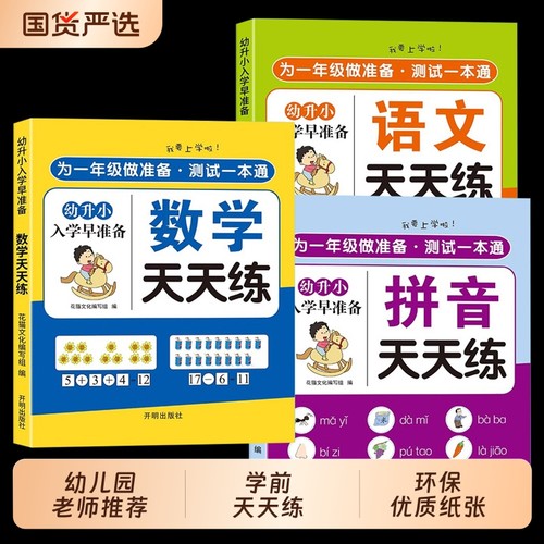 幼小幼升小衔接练习册全套教材一日一练幼儿园学前班大班每日语言拼音数学识字入学准备暑假作业天天练一本通汉字凑十法儿歌看图