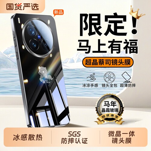 适用vivox300pro手机壳镜面玻璃