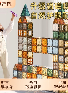 磁力片磁吸贴片儿童益智玩具拼装强力彩窗生日礼物大自然拼图积木