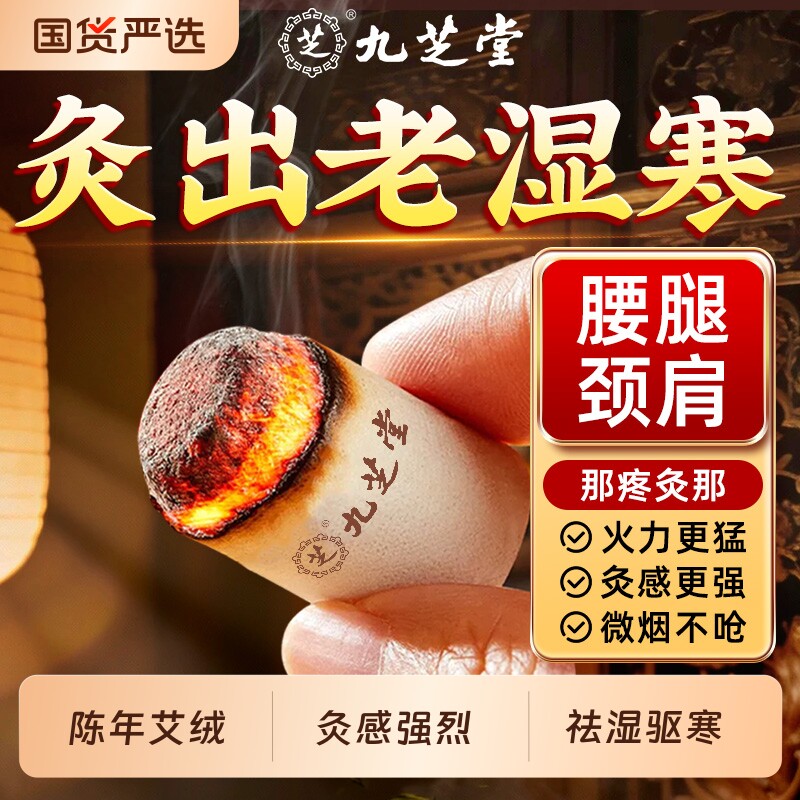 九芝堂芝艾灸柱艾条艾柱纯艾草绒十年艾灸盒随身灸家用正品雷火灸