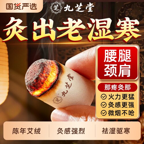 九芝堂芝艾灸柱艾条艾柱纯艾草绒十年艾灸盒随身灸家用正品雷火灸