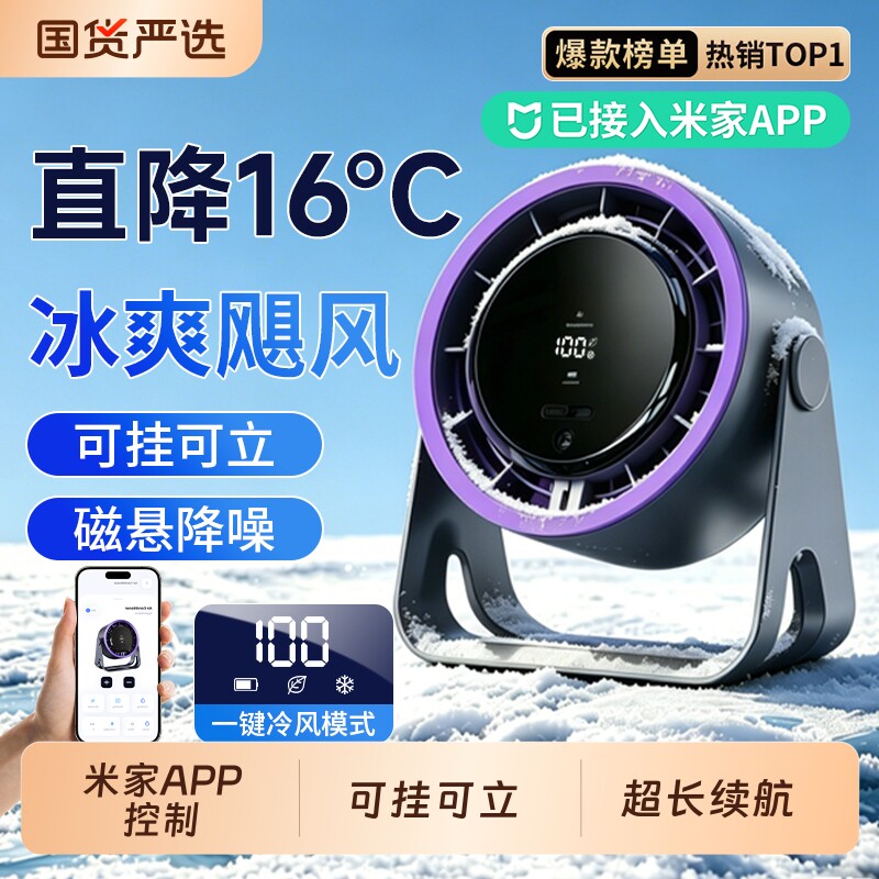 2026新款桌面风扇办公室桌上静音制冷小风扇壁挂式厨房专用电风扇