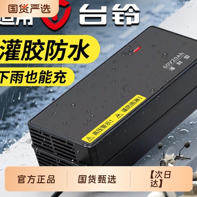 适配台铃防水电动车电瓶充电器48V12AH60V20安72伏32AH铅酸石墨烯