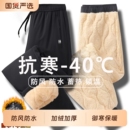 男款 冲锋裤 冬季 男士 子男 外穿加绒加厚羊羔绒防风保暖裤 啄木鸟棉裤