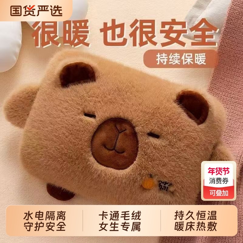 热水袋充电暖手宝防爆暖水袋暖宝宝女注水2025新款可拆洗毛绒电热,居家日用,热水袋,淘宝优惠券,粉丝福利购,淘宝优惠卷