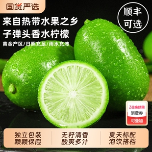 香水柠檬奶茶店专用子弹头柠檬无籽青柠檬批发9斤顺丰包邮