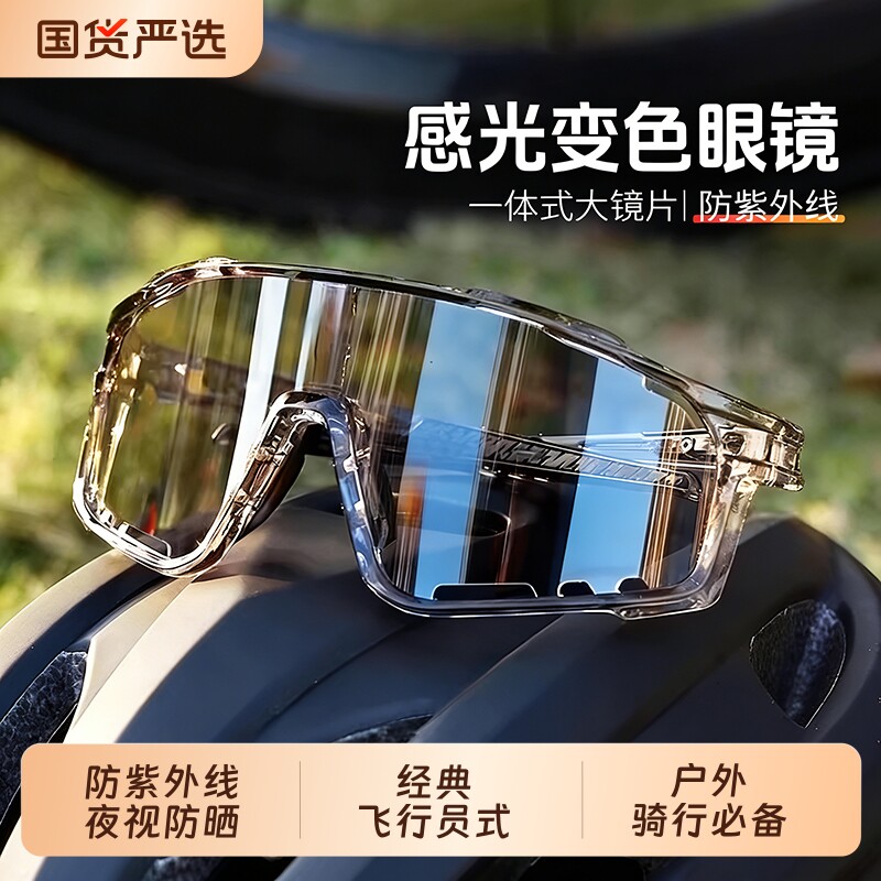 户外运动变色骑行眼镜防风登山夜视眼镜护目镜墨镜防虫超轻大框