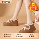 厚底增高5CM雪地靴女2025冬季加绒保暖棉鞋羊羔绒毛毛短靴子时尚