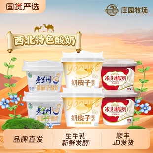 庄园牧场老兰州杯装系列风味奶皮子酸奶135g*12杯生牛乳新鲜发酵