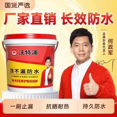 沃特浦防水涂料屋顶裂缝渗水补漏材料房顶专用楼顶防漏防晒胶外墙
