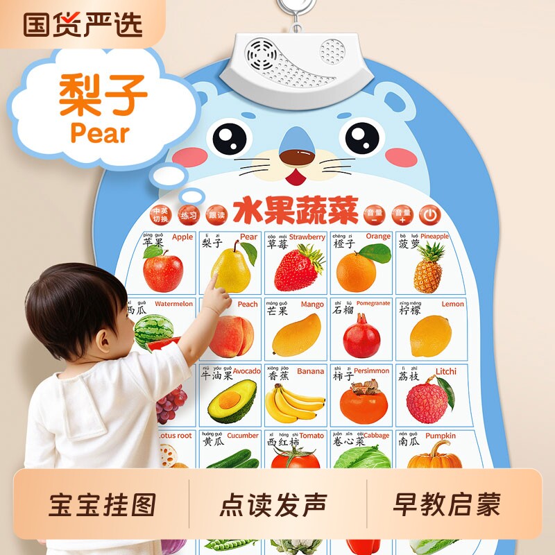 宝宝有声挂图早教点读发声书幼儿童拼...