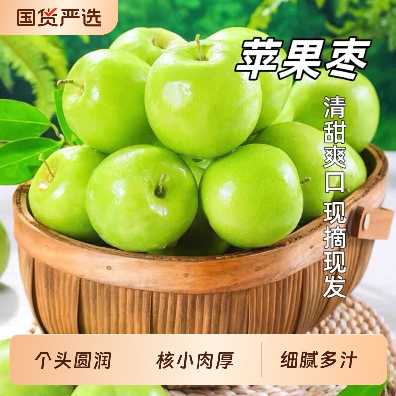 苹果枣脆甜多汁当季新鲜水果大青枣脆枣枣子现摘整箱3斤起