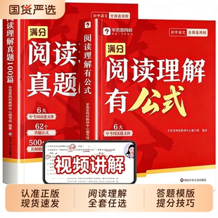 学而思新版中语文阅读满分系列阅读理解有公式答题公式答题模板技巧专项训练初中通用备战中考语文必刷题L模板训练