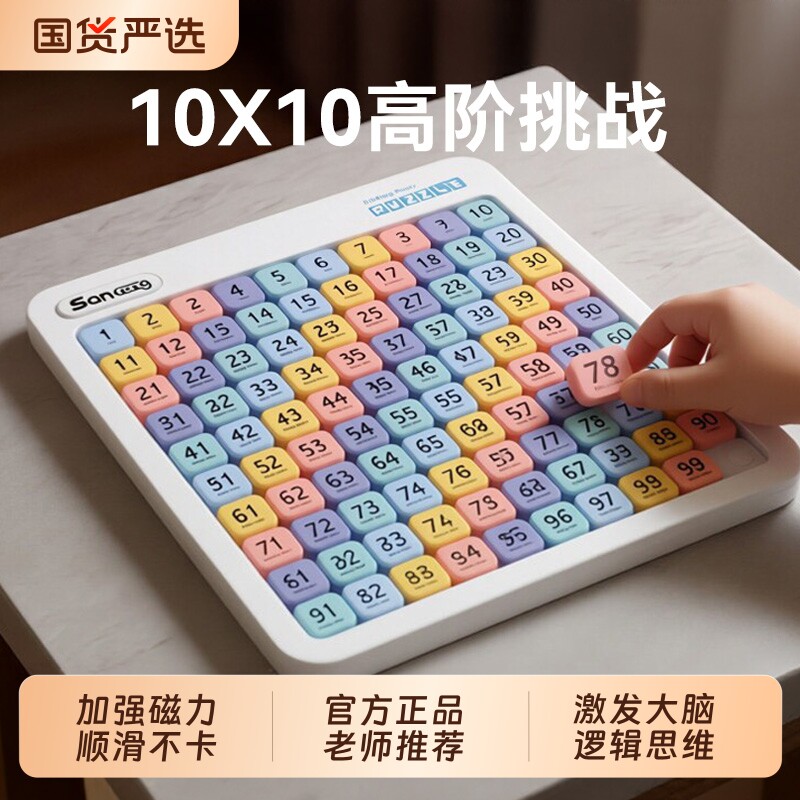 数字华容道益智玩具小学生滑动拼图磁力儿童三国逻辑思维井字棋