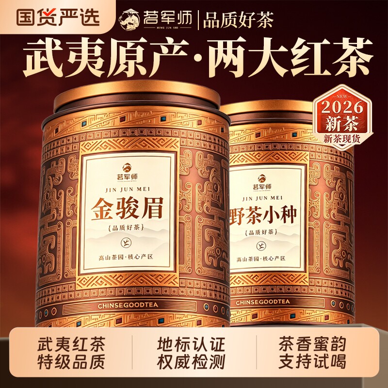 正山小种金骏眉特级红茶组合正宗武夷红茶叶浓香型自己喝罐装散茶