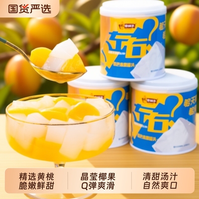 林家小铺黄桃椰果双拼组合200g荟萃儿童零食水果罐头整箱甜汤双色