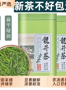 龙井茶绿茶明前新茶雨前茶叶谷雨茶浓香型绿茶口粮茶散装500g