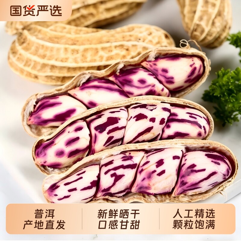 七彩花生米云南特产带壳2025花生粒熟晒干五彩花生新鲜晒干普洱