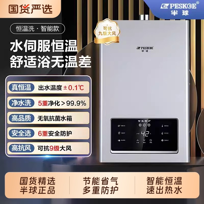 半球燃气热水器平衡式即热式浴室节能天然气液化气恒温家用强排式