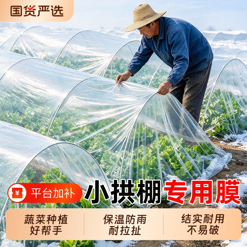 小拱棚专用保温膜大棚塑料薄膜透明种菜蔬菜种植薄膜防寒地膜育苗