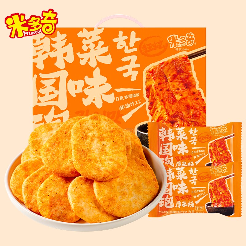 米多奇泡菜味厚米烧香米饼仙贝