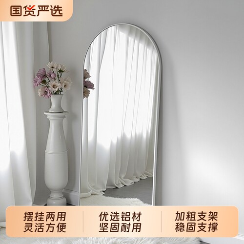 全身镜落地镜家用女生卧室网红ins风挂墙试衣镜高级感大穿衣镜子