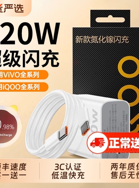 充电器适用VIVOiQOO13120超级W闪充7/8/9手机充电头10/11/12Pro/Z9turbo/x200原厂快充套装双typec数据线正品