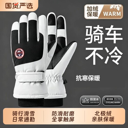 滑雪手套男士冬季骑行保暖防风寒