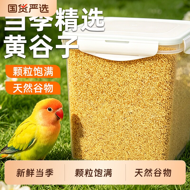 鹦鹉饲料鸟粮新黄谷子带壳小米虎皮鹦鹉饲料玄凤牡丹专用鸟食粮食图片