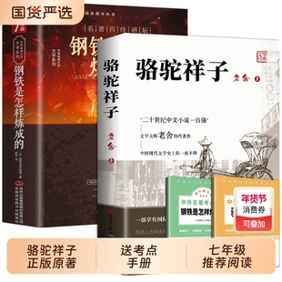 骆驼祥子和钢铁是怎样炼成的海底两万里正版书原著老舍著七年级下册必读的课外书初中生读物人教版文学名著经典阅读书目版本完整版