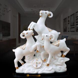 三羊开泰摆件陶瓷羊十二生肖客厅办公室装饰摆设乔迁新居工艺品