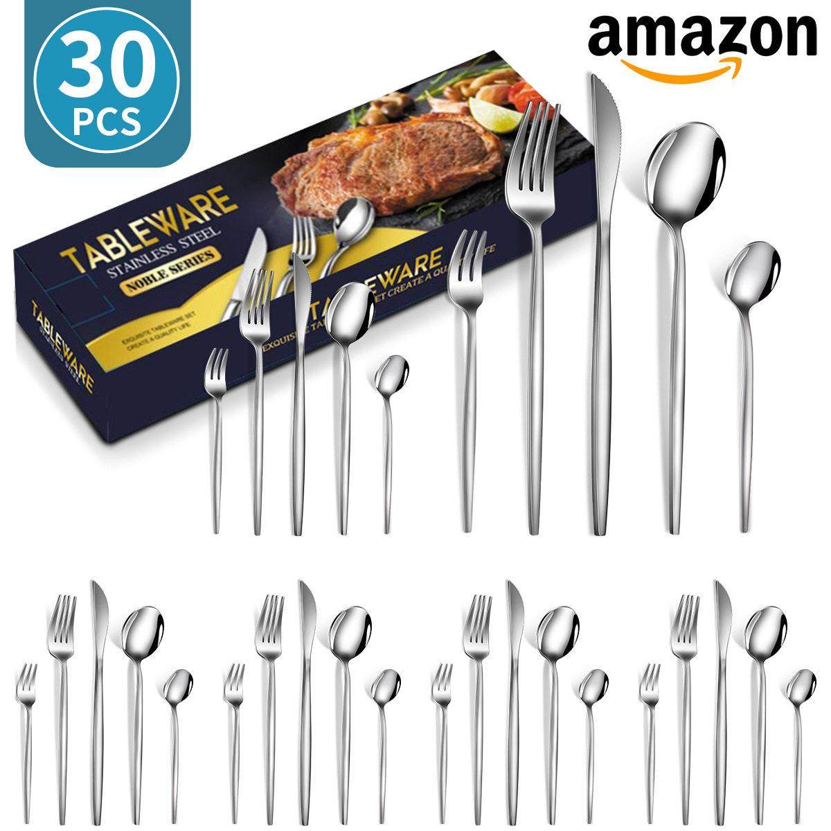 新品葡萄牙餐具30件套刀叉西餐牛排6人份刀叉勺不锈钢餐具套装,餐饮具,西餐餐具套装,淘宝优惠券,粉丝福利购,淘宝优惠卷