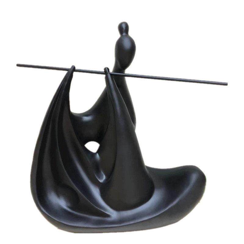 现代工艺品创意北欧吹笛子士女人物摆件装饰样板房电视柜客厅玄关