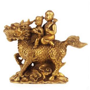 麒麟摆件风水一对大号工艺礼品摆饰客厅卧室童男童女求子麒麟送子